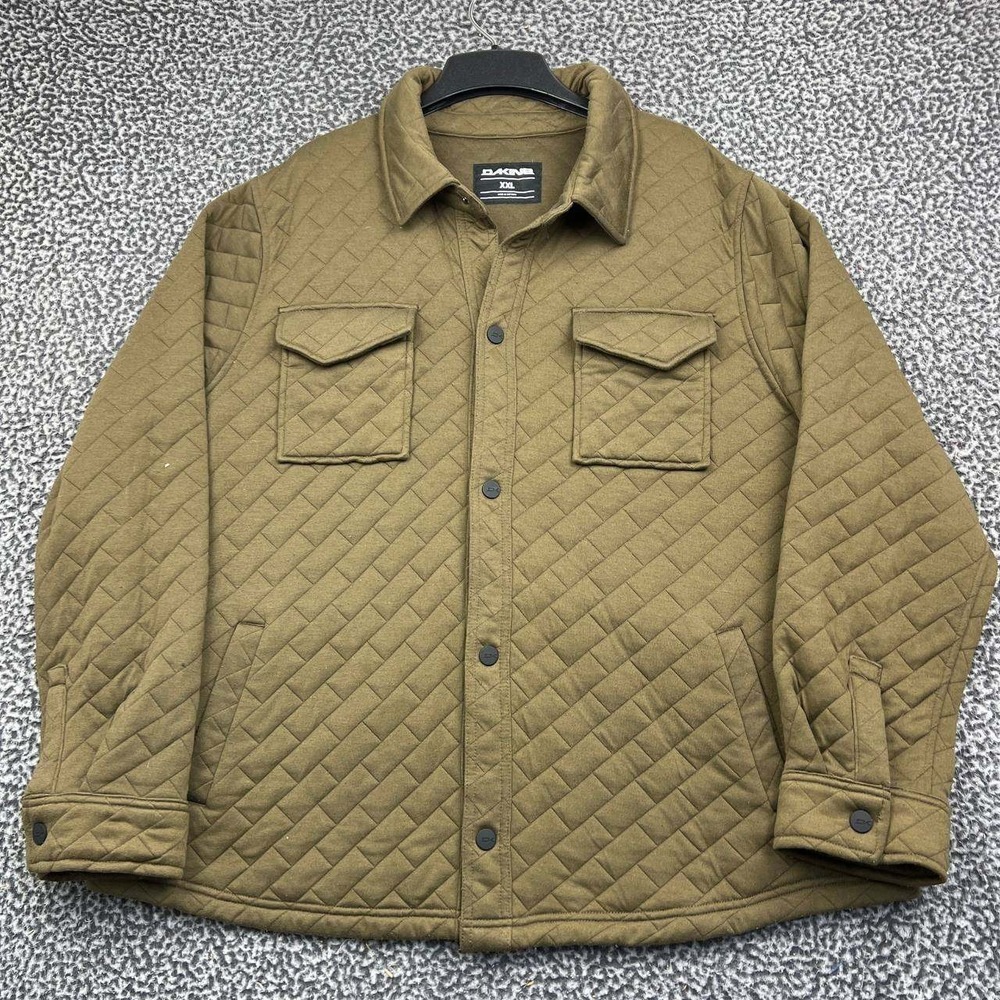 Dakine Quilted Shirt Jacket Men XXL Brown Snap Front Long Sleeve 2XL